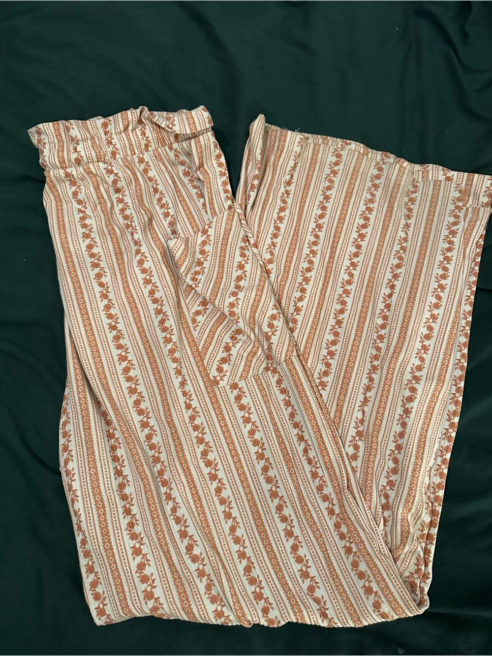 Boho Stripe Floral Wide-Leg women’s Pants